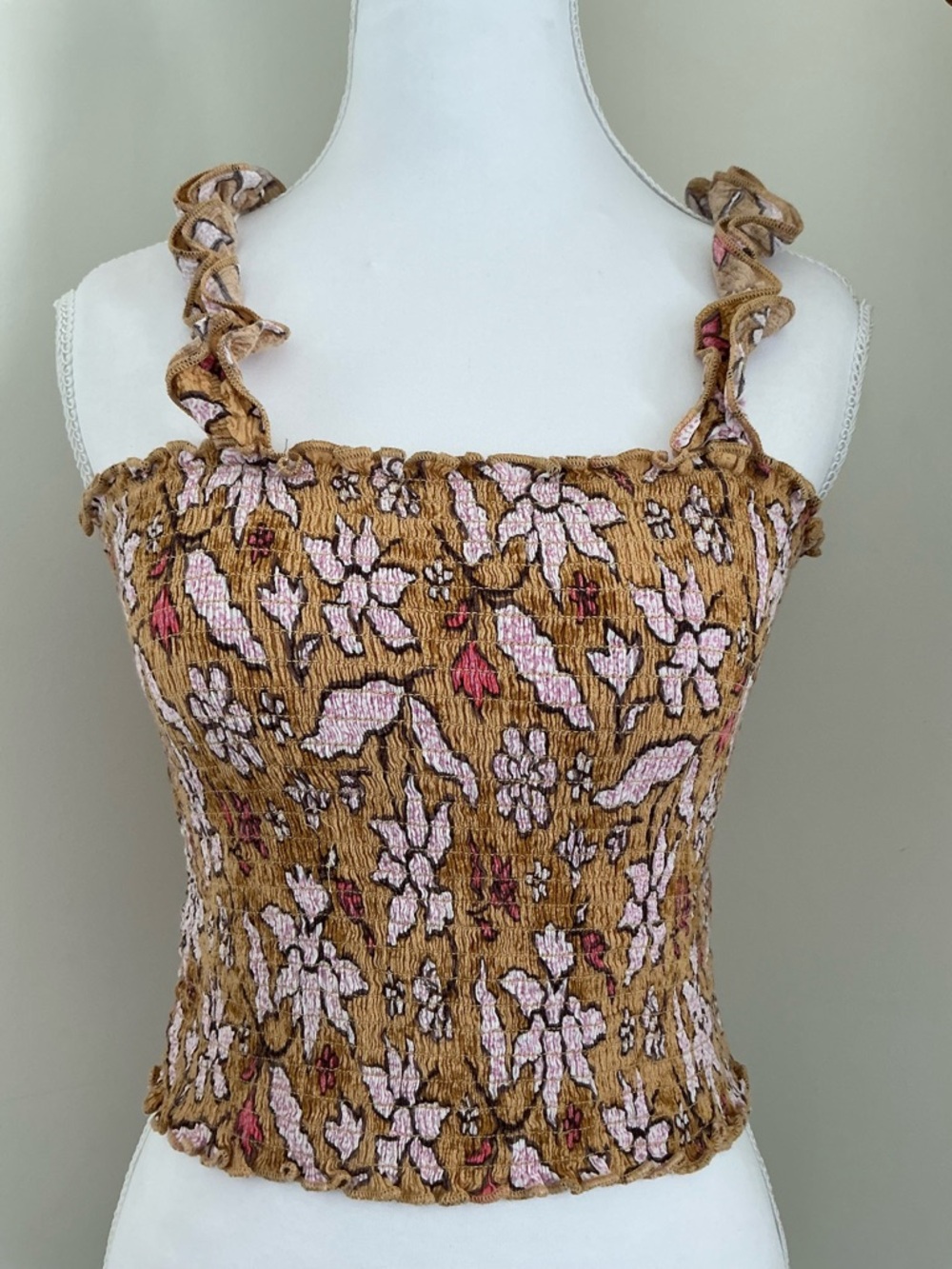 aerie Smocked Ruffle Tank Top
